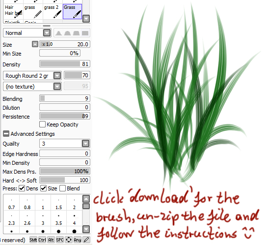 Paint tool SAI grass brush