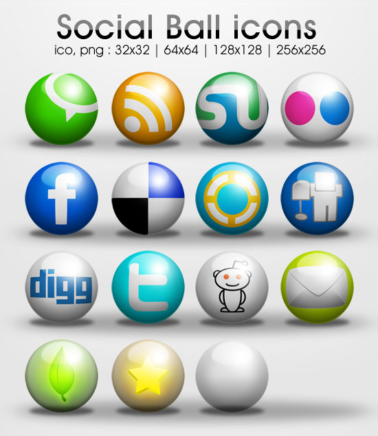 freebie: Ball social icons