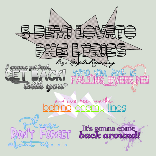 5 Demi Lovato Lyrics PNG