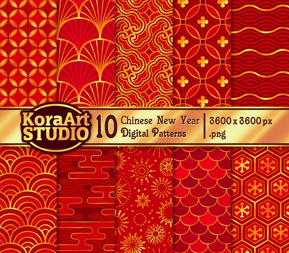 Chinese New Year Pattern Pack by Korajora on DeviantArt