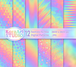 Seamless Rainbow Pattern Pack