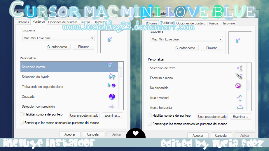 cursor mac mini love blue by Lucia Fdez