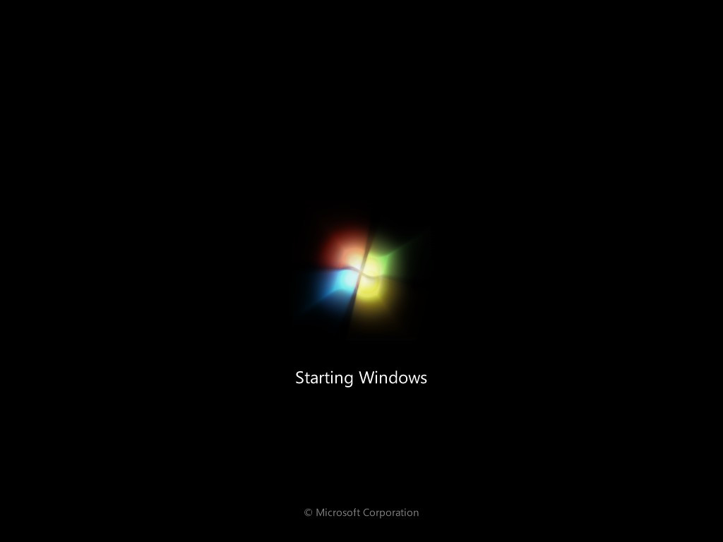 Real Windows 7 RC1 Bootscreen