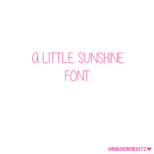 A Little Sunshine font