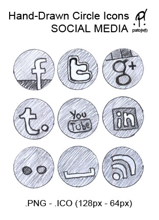 hand-drawn Social Media Icons
