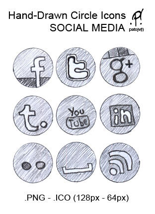 hand-drawn Social Media Icons by patojv on DeviantArt