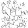 Cats colouring page