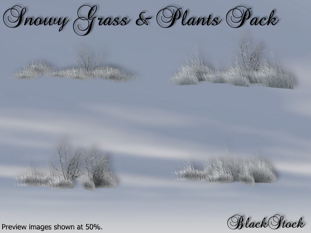 Snowy Grass and Plants Pack