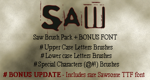 Saw Movie Letters Font Brushes