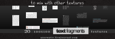 20 text fragments - 100x100