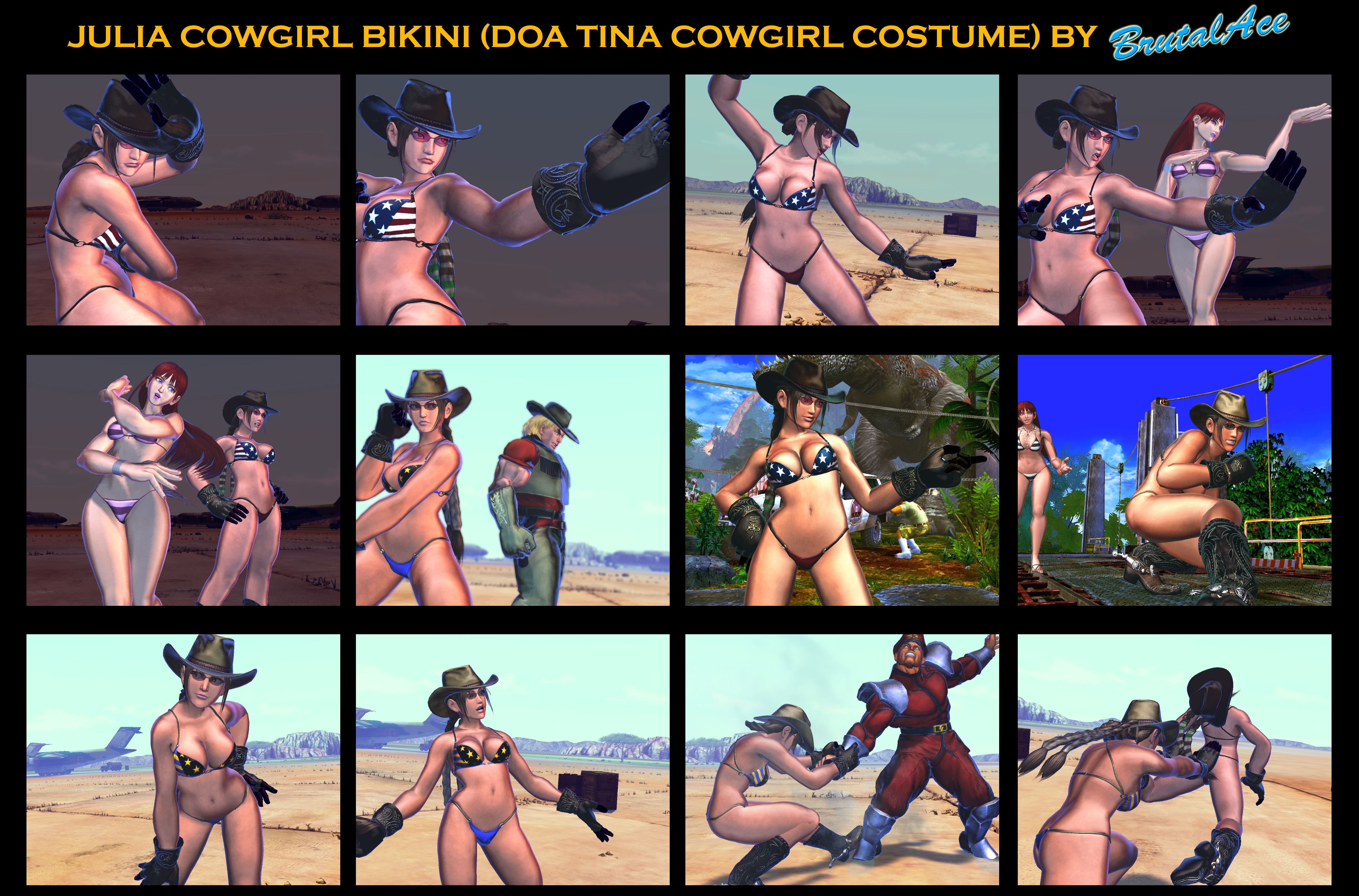 Julia CowGirl Bikini (DOA Tina CowGirl Costume)