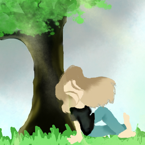 sitting under a tree by Sweetieswirlz on DeviantArt