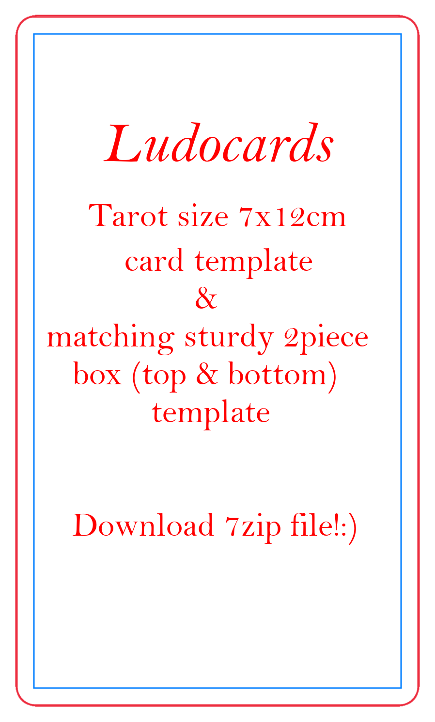 ludocards Tarot size 7x12cm card and sturdy 2piece
