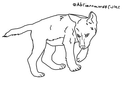Wolf Pup Lineart 1-F2U by abriannawolfruler on DeviantArt