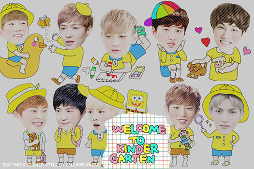 [EXO] Welcome to Kinder Garten - 10 PNG's