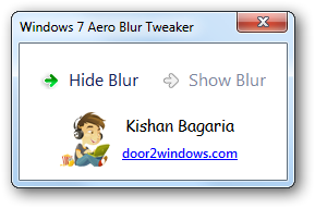 Windows 7 Aero Blur Tweaker