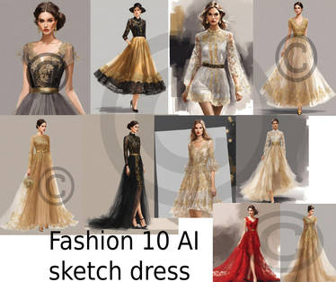 Ai fashion sketches - pack of 10 images