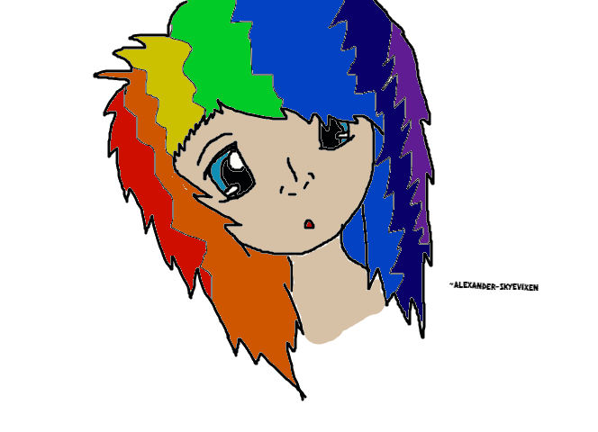 Rainbow Hair Anime Character By Alexander Skyevixen On Deviantart