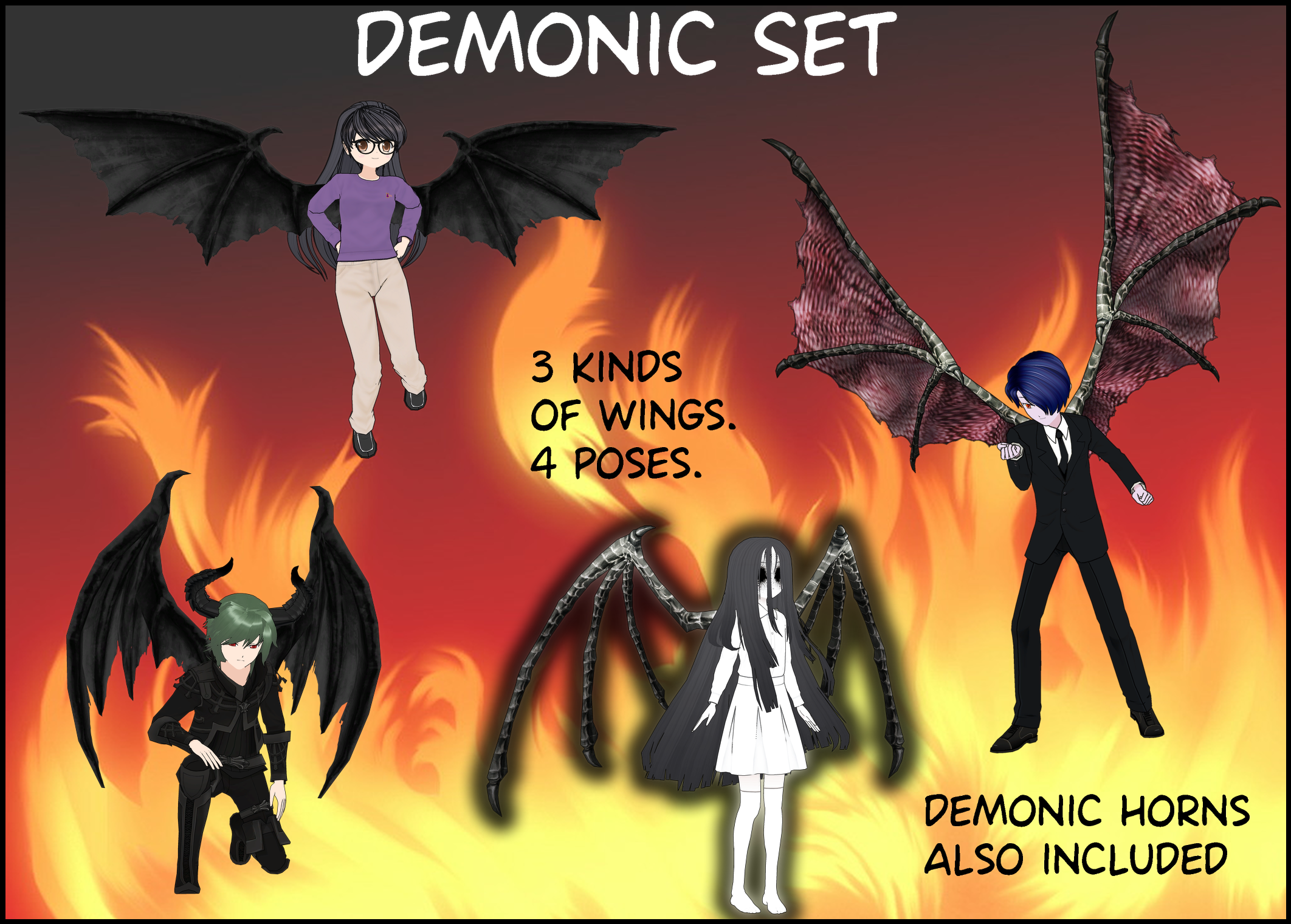 Demonic Set for ComiPo by BellaMbrianna on DeviantArt