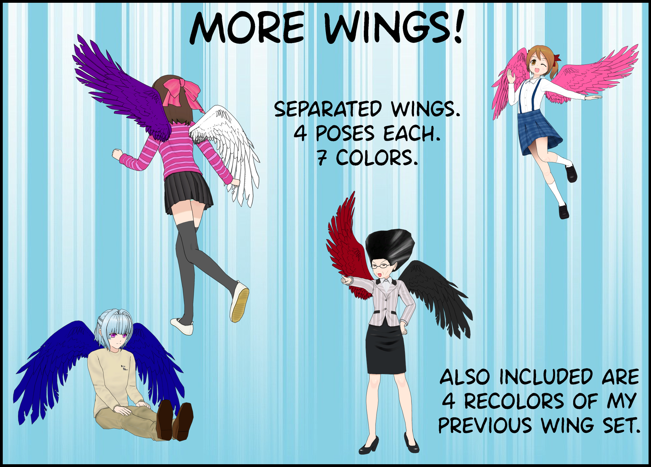 Another wing pack for ComiPo by BellaMbrianna on DeviantArt