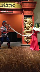 Spider-Man + She-Hulk at the Hawkeye NYC Premiere
