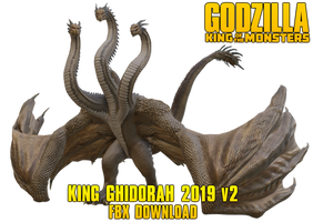 Godzilla KOTM - King Ghidorah V2 FBX + DL