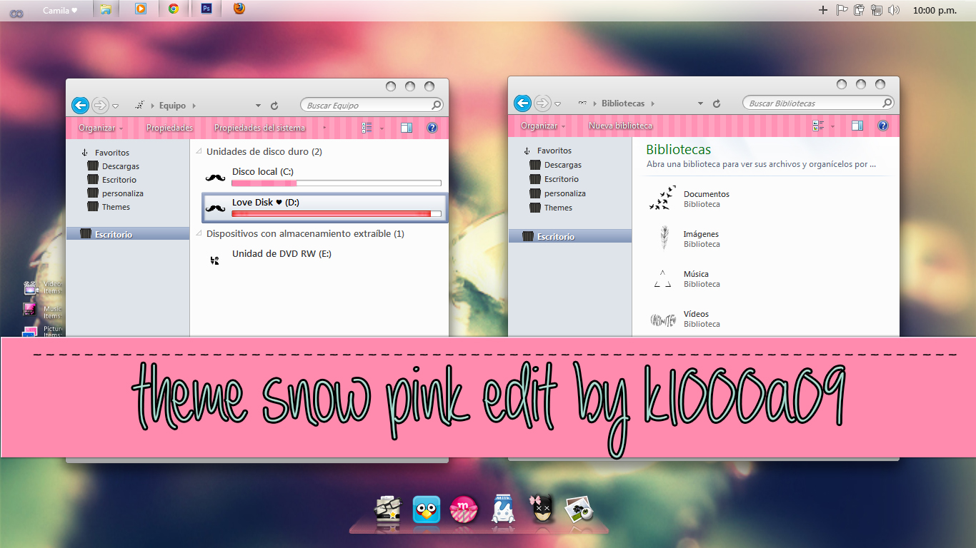 Snow pink {k1000a09} theme de windows 7