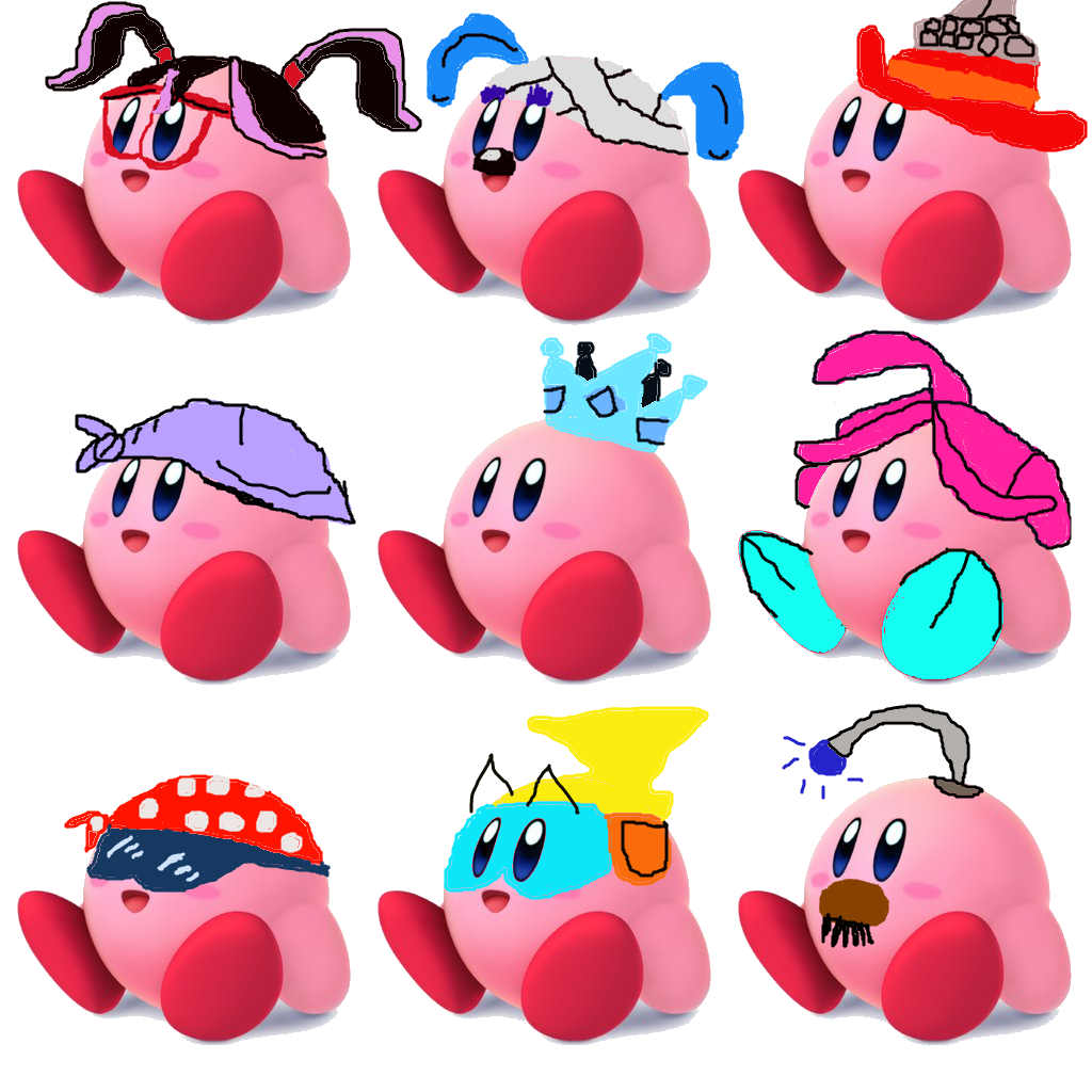 My custom Kirby Hats 1 by Tommypezmaster on DeviantArt