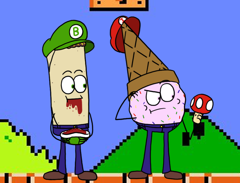 Ice Cream and Burrito as Mario and Luigi by NM-Kuhn on DeviantArt