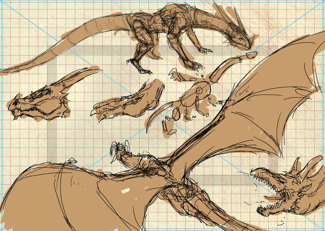 Dragon Sketch Dump by HGAStudios on DeviantArt