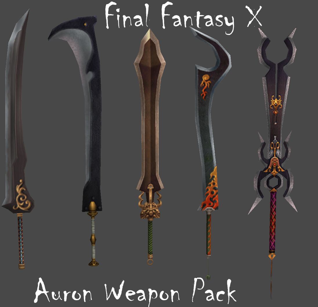 FFX Auron Weapon Pack by FrozenKnight on DeviantArt