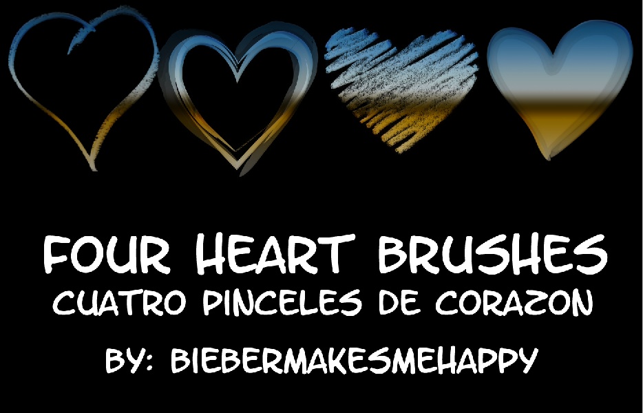 Four Heart Brushes