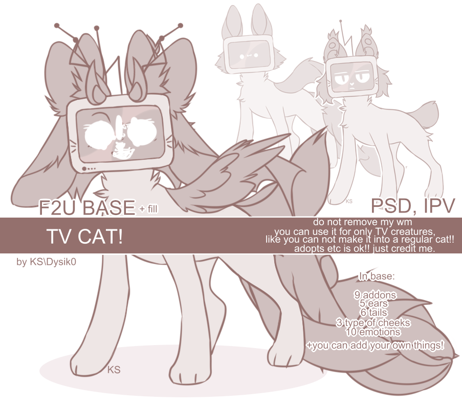 F2U TV cat base!! (IPV PSD) by fuwafuwakitsune on DeviantArt
