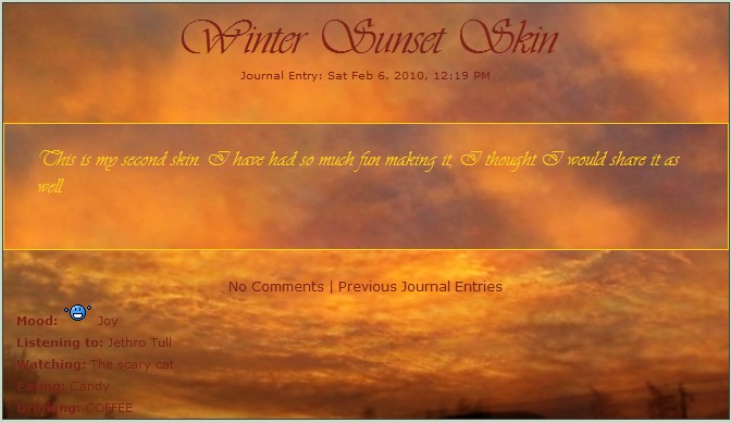 Winter Sunset Skin