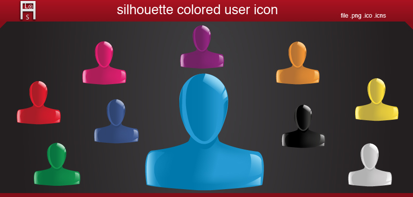 silhouette colored user icon