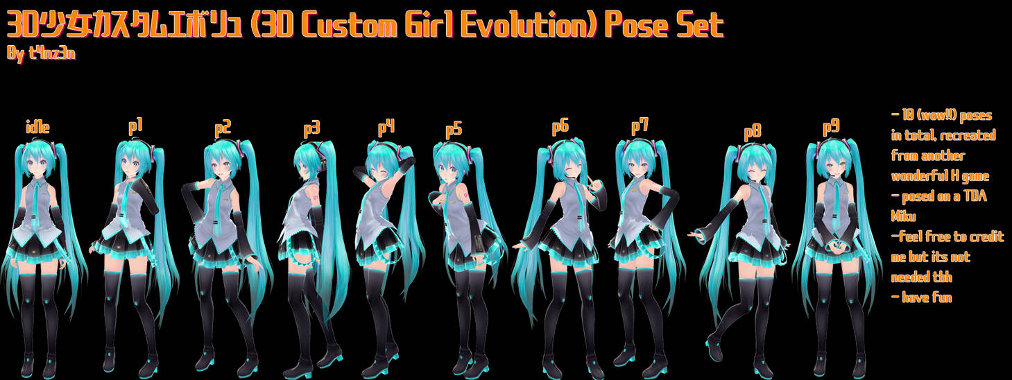 DL] 3D Custom Girl Evolution Pose Set by t4nz3n on DeviantArt