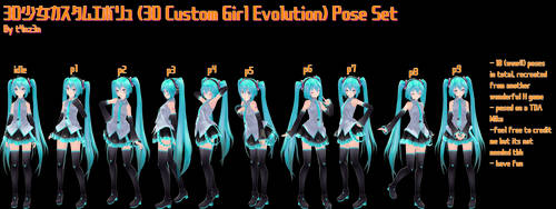 [DL] 3D Custom Girl Evolution Pose Set