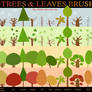 Trees and leaves brushes