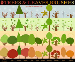 Trees and leaves brushes