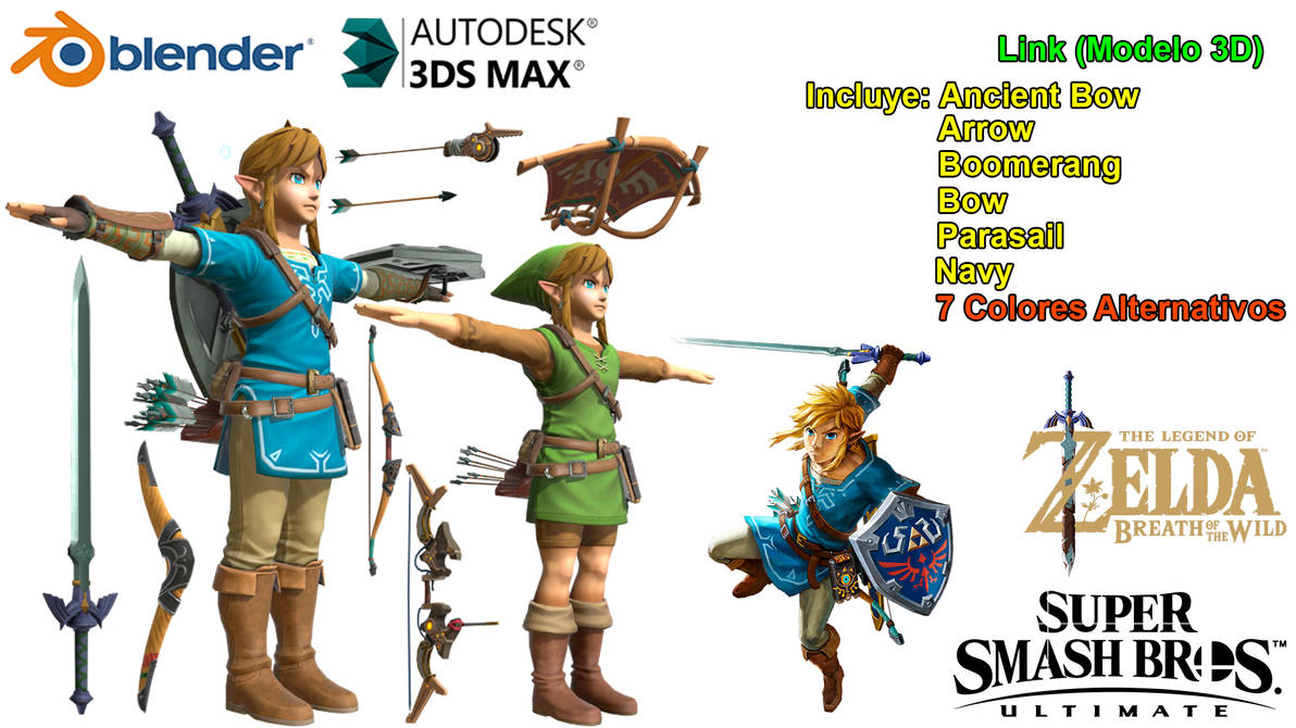 Super Smash Bros Ultimate - Link (FBX,DAE) by HiGuys920 on DeviantArt
