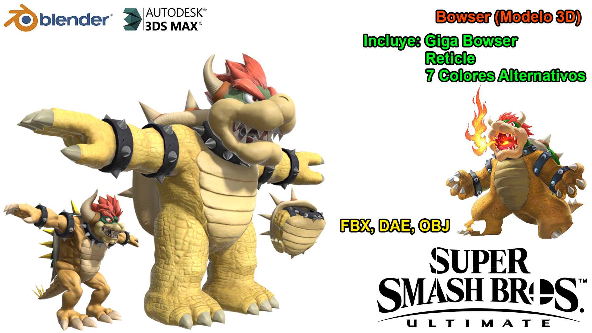 3DS - Super Smash Bros. for Nintendo 3DS - Bowser - The Models Resource