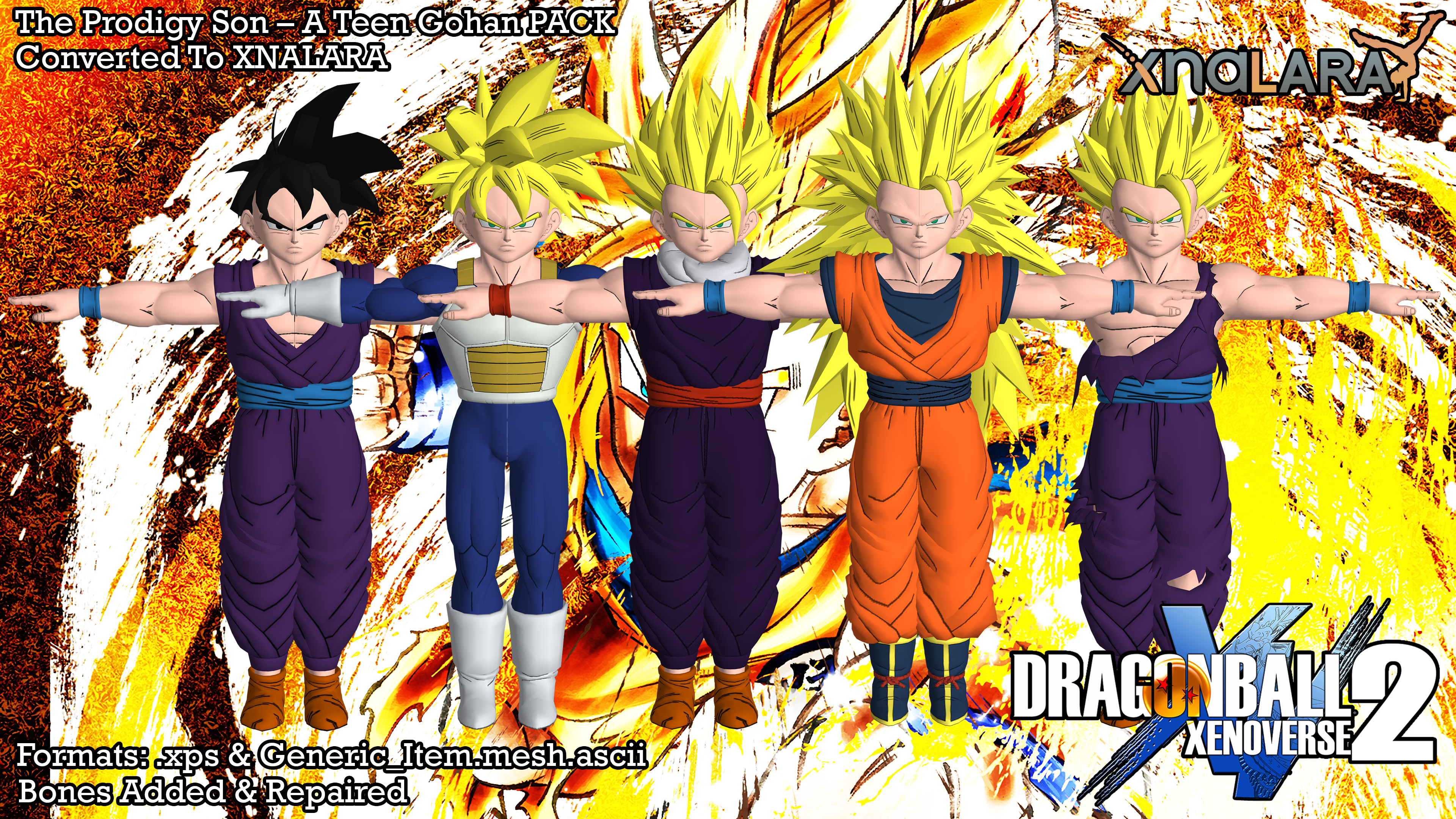 Gohan Complete Saiyan Pack – Xenoverse Mods