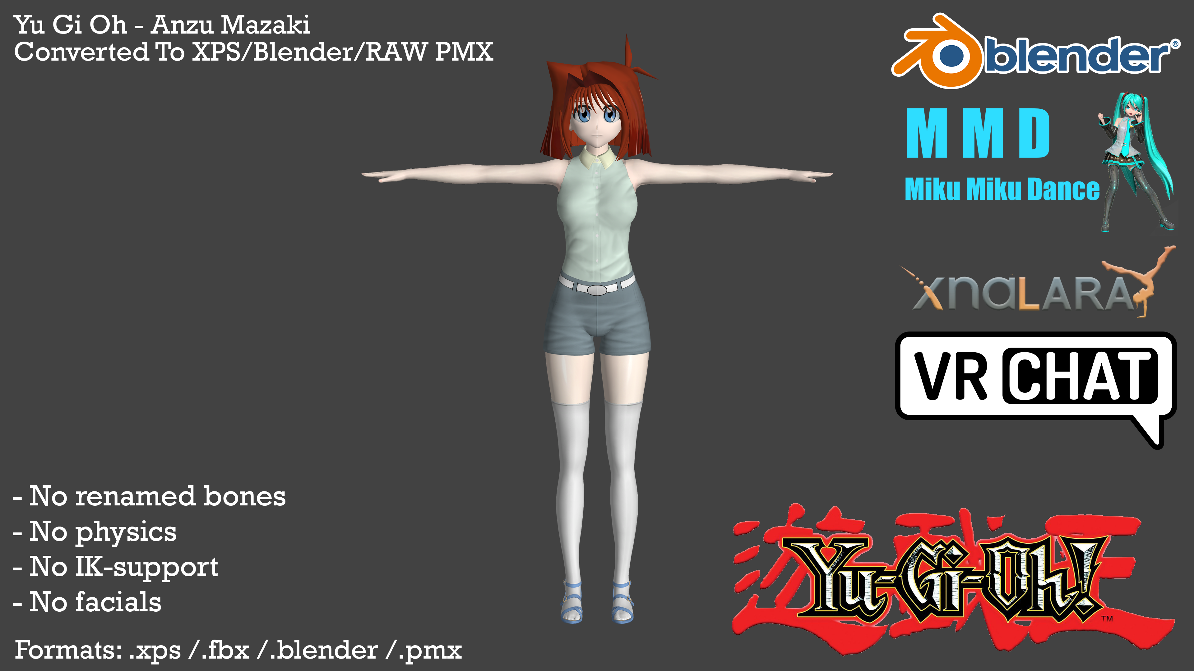 Yu Gi Oh Anzu Mazaki (XPS/FBX/MMD) by HiGuys920 on DeviantArt