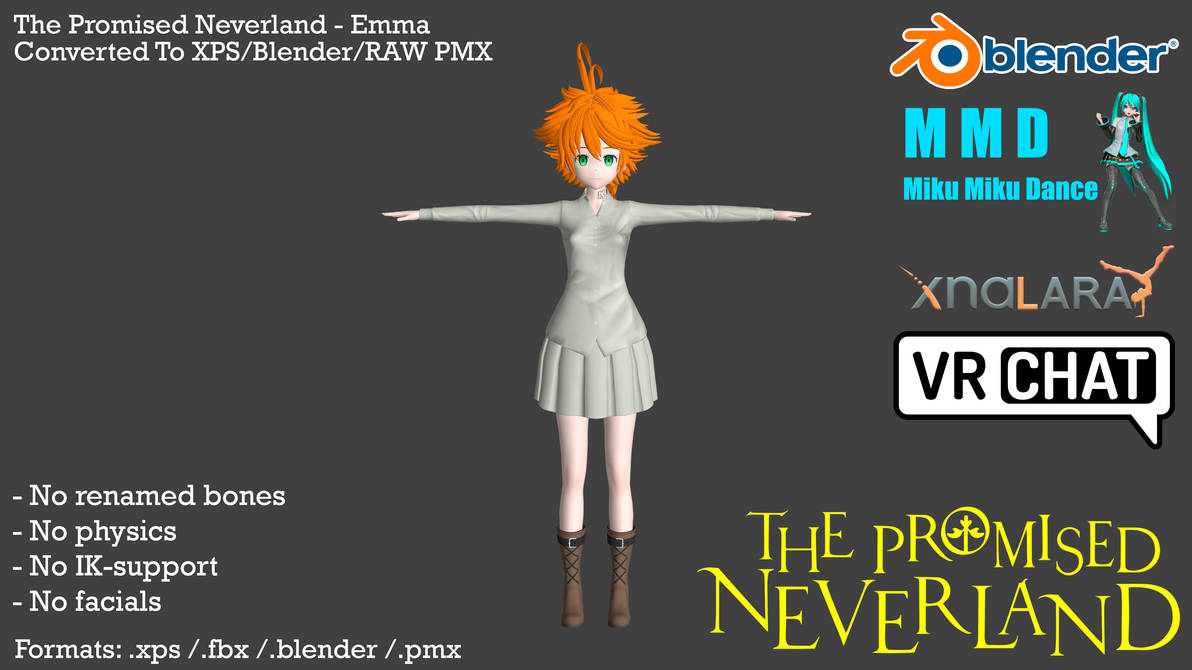The Promised Neverland - Emma (XPS/FBX/MMD)