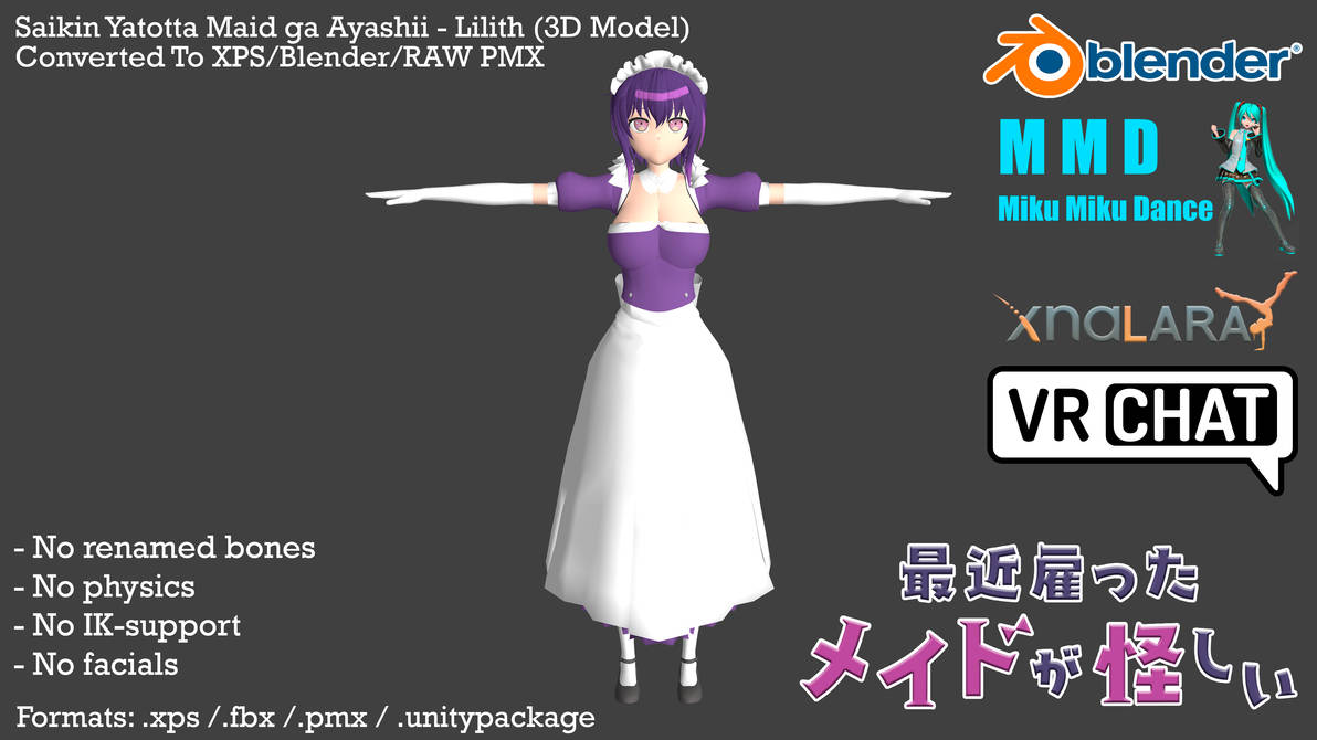 Saikin Yatotta Maid ga Ayashii - Lilith (3D Model) by HiGuys920 on ...