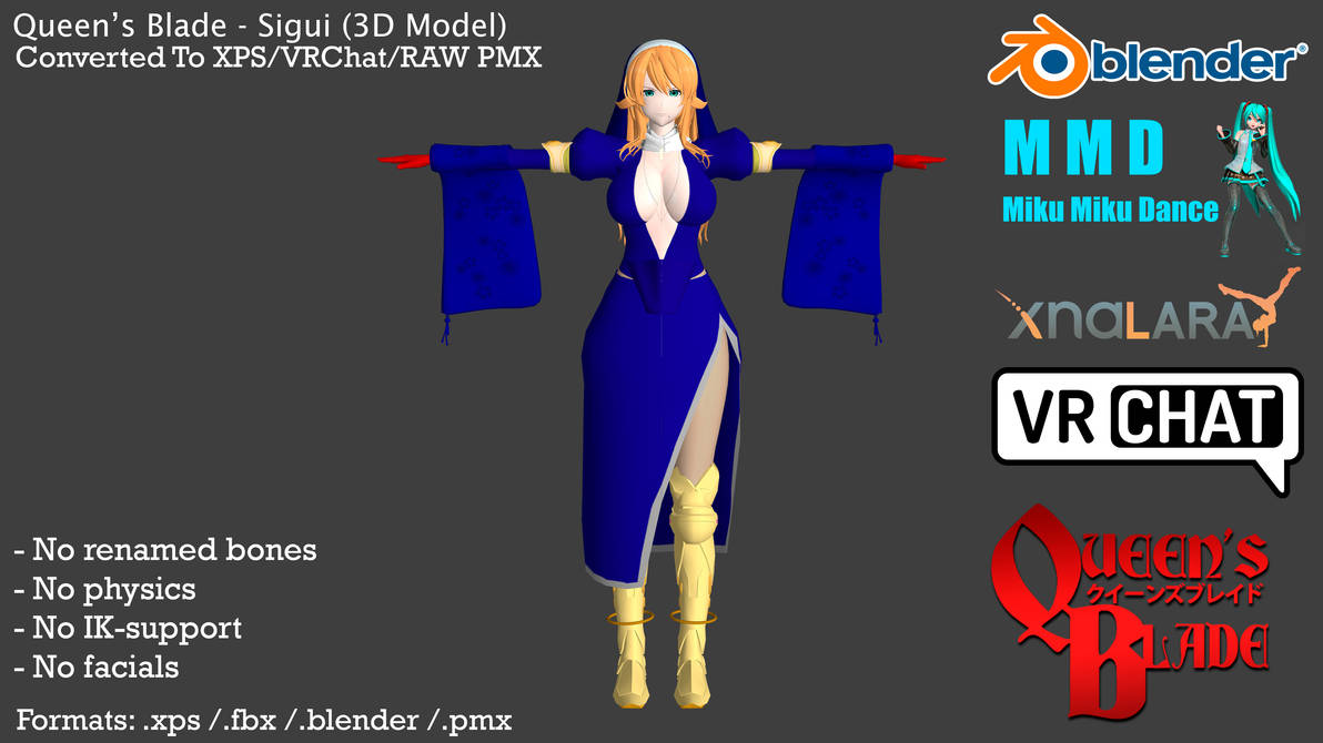 Queen Blade Sigui (XPS/FBX/MMD) by HiGuys920 on DeviantArt