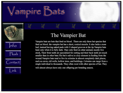 Portfolio: Vampire Bats site