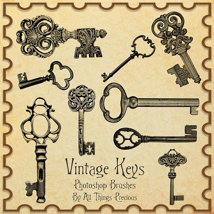 Vintage Keys Brushes