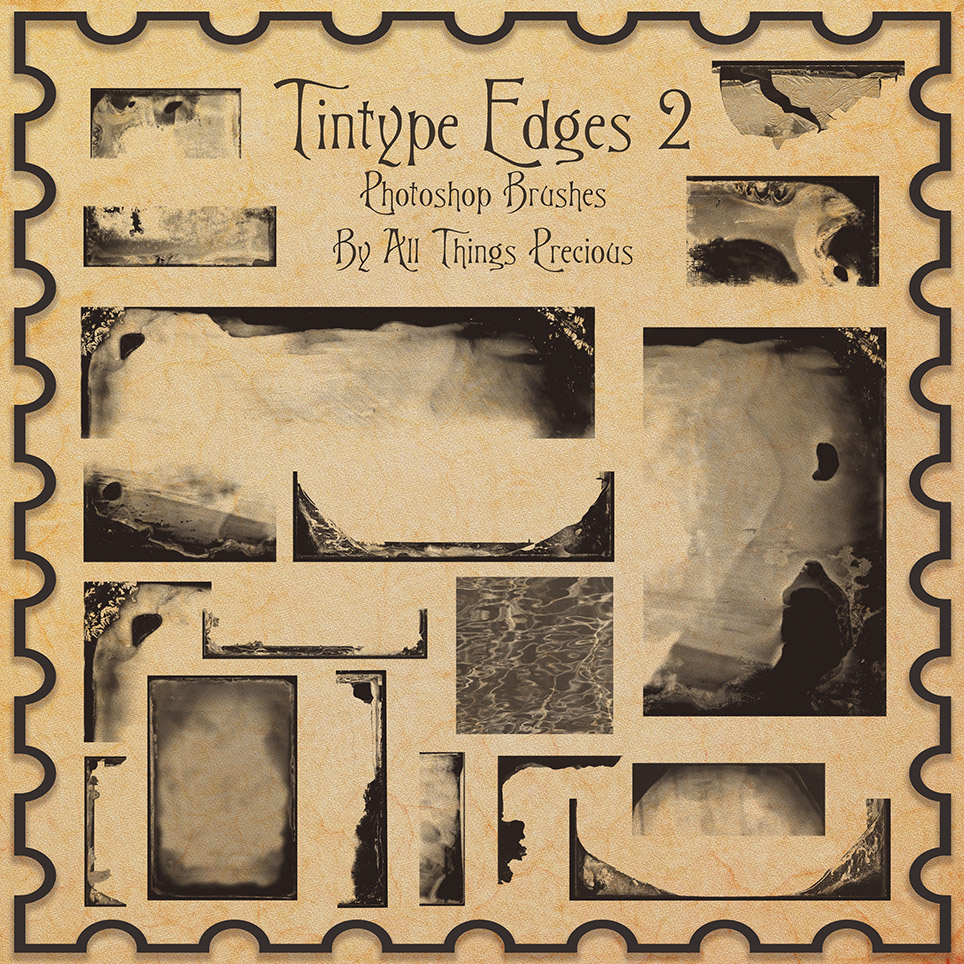 Tintype Edges Photoshop Brushes SET 2 by AllThingsPrecious