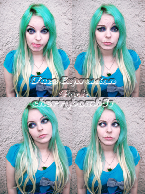 Green Hair Face Expression